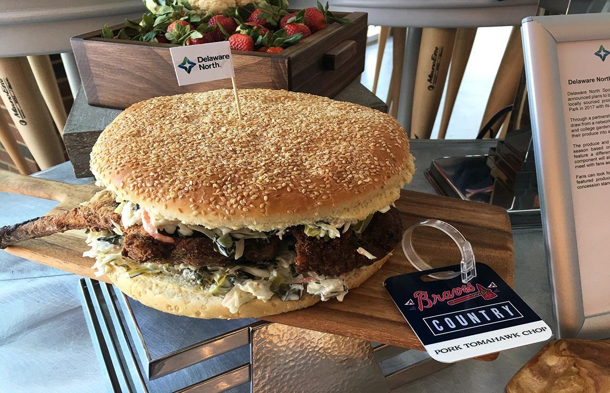 Tomahawk Pork Chop Sandwich at Suntrust Park