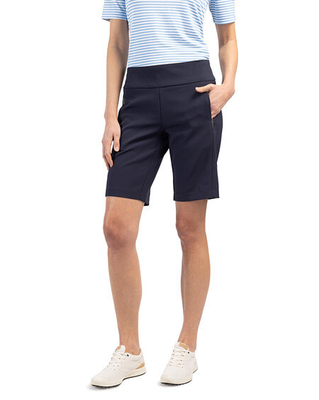 Woman wearing Cutter & Buck Pacific Performance Pull On Womens Short in Black