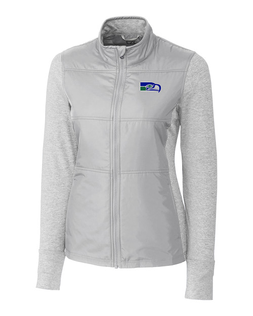Seattle Seahawks Historic Cutter & Buck Stealth Hybrid Quilted 91վs Full Zip Windbreaker Jacket