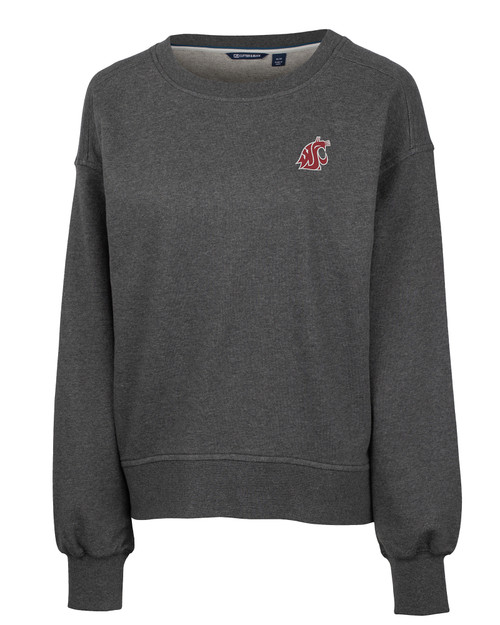 Washington State Cougars Cutter & Buck Saturday Cotton Blend 91վs Crew Neck Sweatshirt