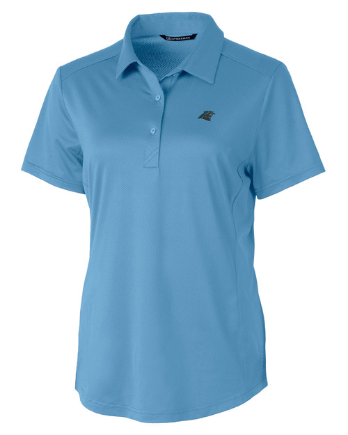 Carolina Panthers Cutter & Buck Prospect Textured Stretch Womens Short Sleeve Polo