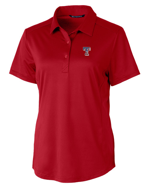 Texas Rangers Stars & Stripes Cutter & Buck Prospect Textured Stretch Womens Short Sleeve Polo