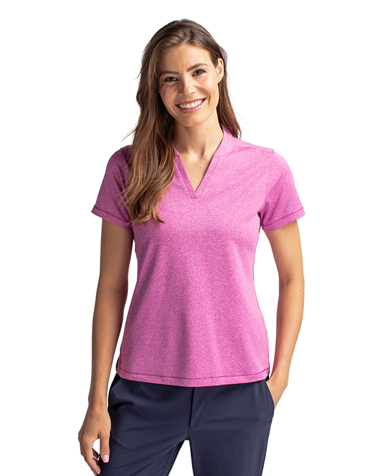 Gelato Heather Cutter & Buck Forge Heathered Stretch Womens Blade Top