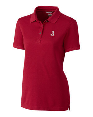 Crimson colored Alabama Crimson Tide Alumni Cutter & Buck Advantage Eco Tri-Blend Pique Womens Polo