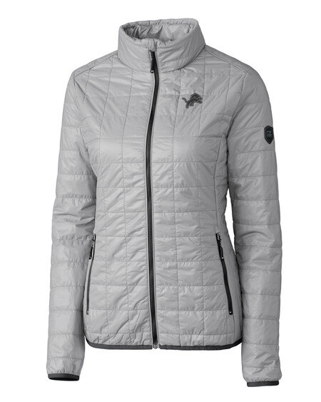 Detroit Lions Mono Cutter & Buck Rainier PrimaLoft® Womens Eco Insulated Full Zip Puffer Jacket in Polished