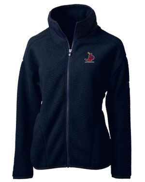 Navy St. Louis Cardinals Cooperstown Cutter & Buck Cascade Eco Fleece Womens Full Zip Jacket