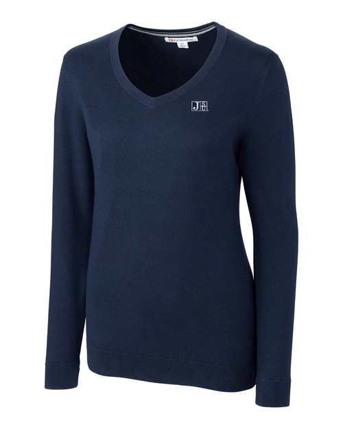 Jackson State Tigers Cutter & Buck Lakemont Tri-Blend 91վs V-Neck Pullover Sweater