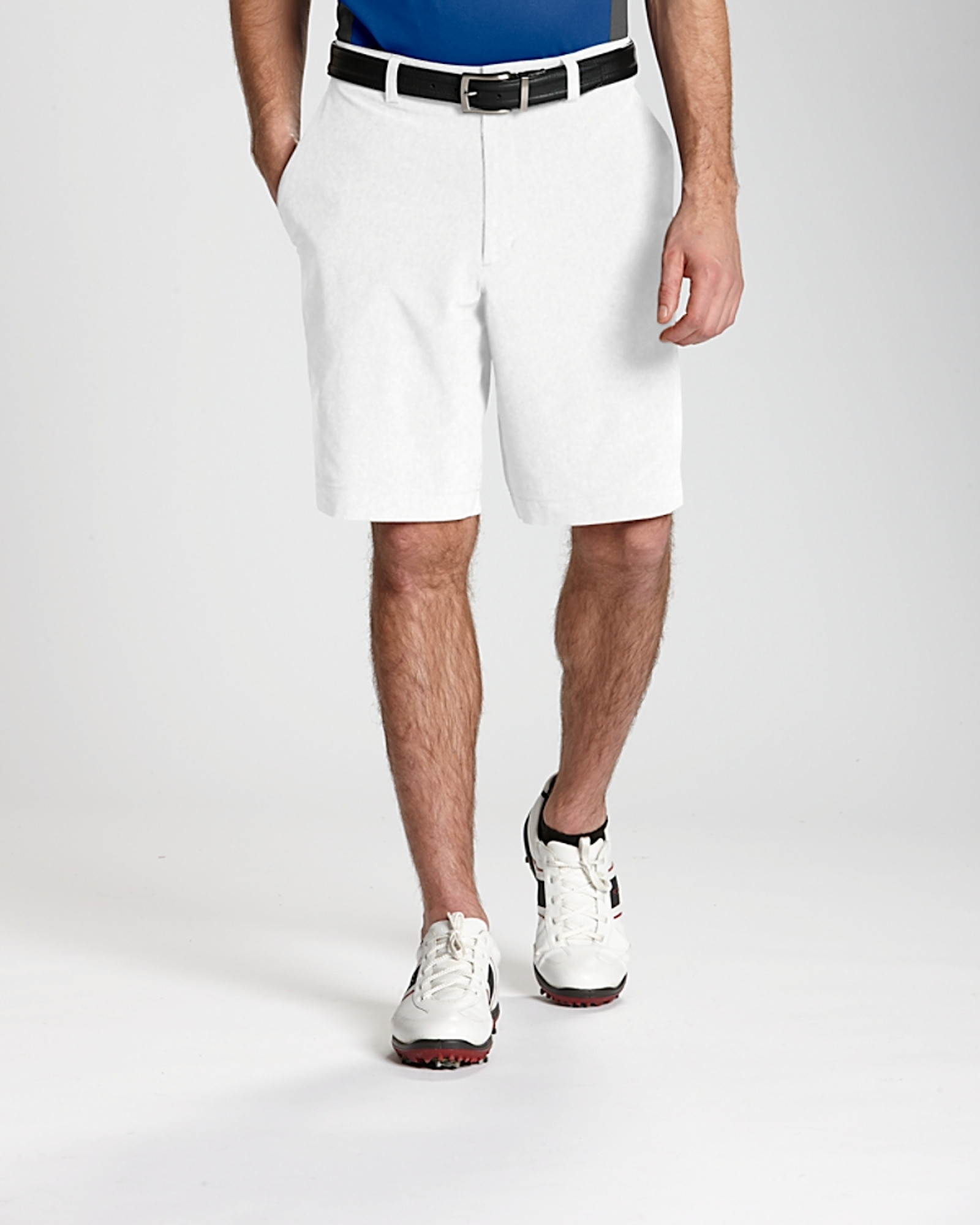 Cutter & Buck White Bainbridge Flat Front Short
