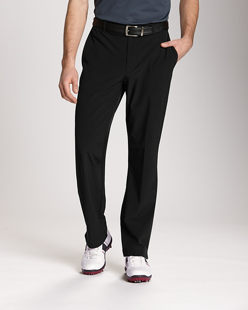 Man wearing Big & Tall Unhemmed Bainbridge Flat Front Pant