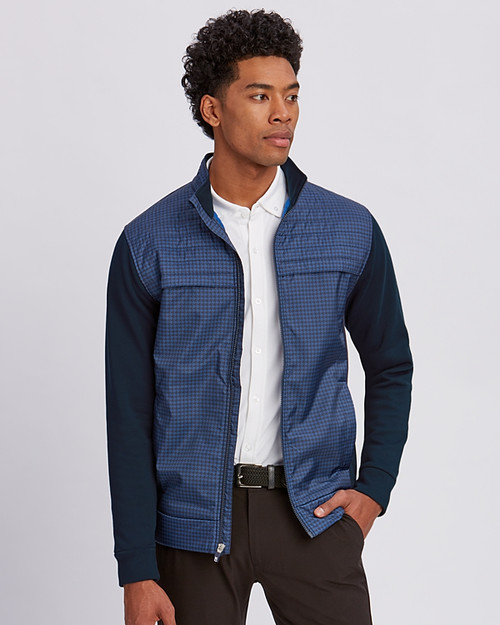 man wearing wind resistant jacket