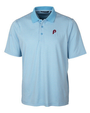 Atlas Blue Philadelphia Phillies Cooperstown Cutter & Buck Forge Tonal Stripe Stretch Mens Big and Tall Polo