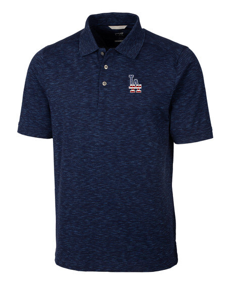 Los Angeles Dodgers Stars & Stripes Cutter & Buck Advantage Tri-Blend Space Dye Mens Polo in Dark Liberty Navy