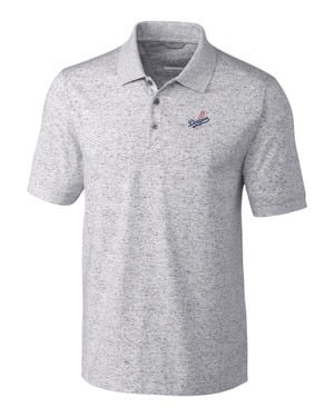 Elemental Gray Los Angeles Dodgers Cooperstown Cutter & Buck Advantage Tri-Blend Space Dye Mens Big and Tall Polo