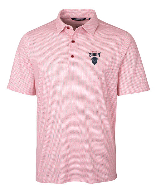 Howard Bison Cutter & Buck Pike Double Dot Print Stretch Mens Polo