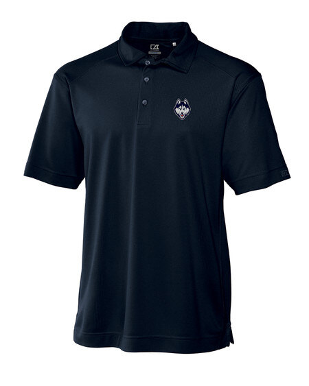 UConn Huskies - Cutter & Buck CB Drytec Genre Textured Solid Mens Polo in Navy Blue