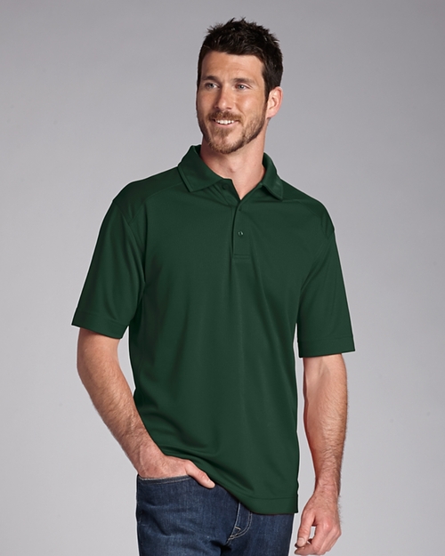 Man Wearing Cutter & Buck Drytec Genre Textured Solid Polo