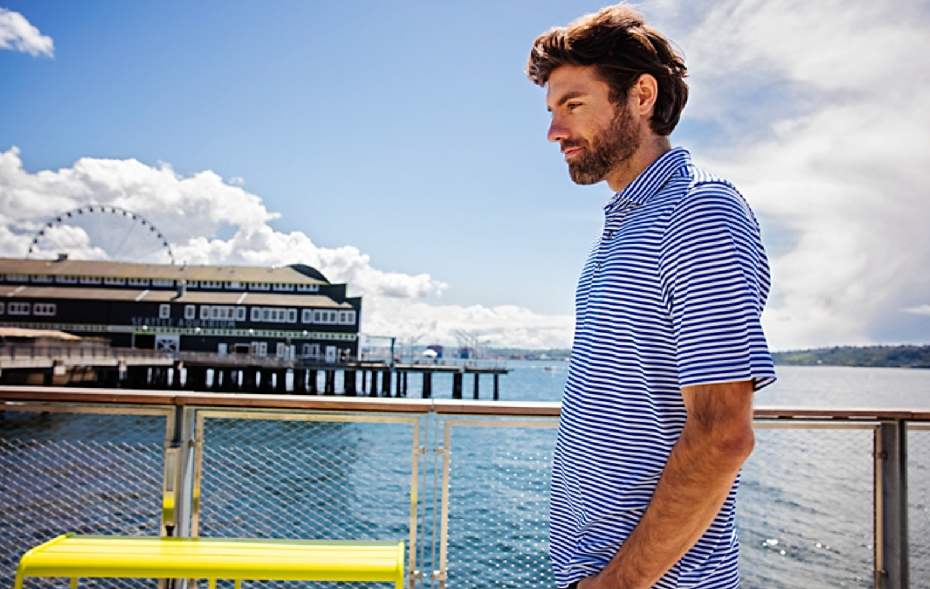 Cutter & Buck Virtue Eco Pique Stripe Recycled Mens Polo