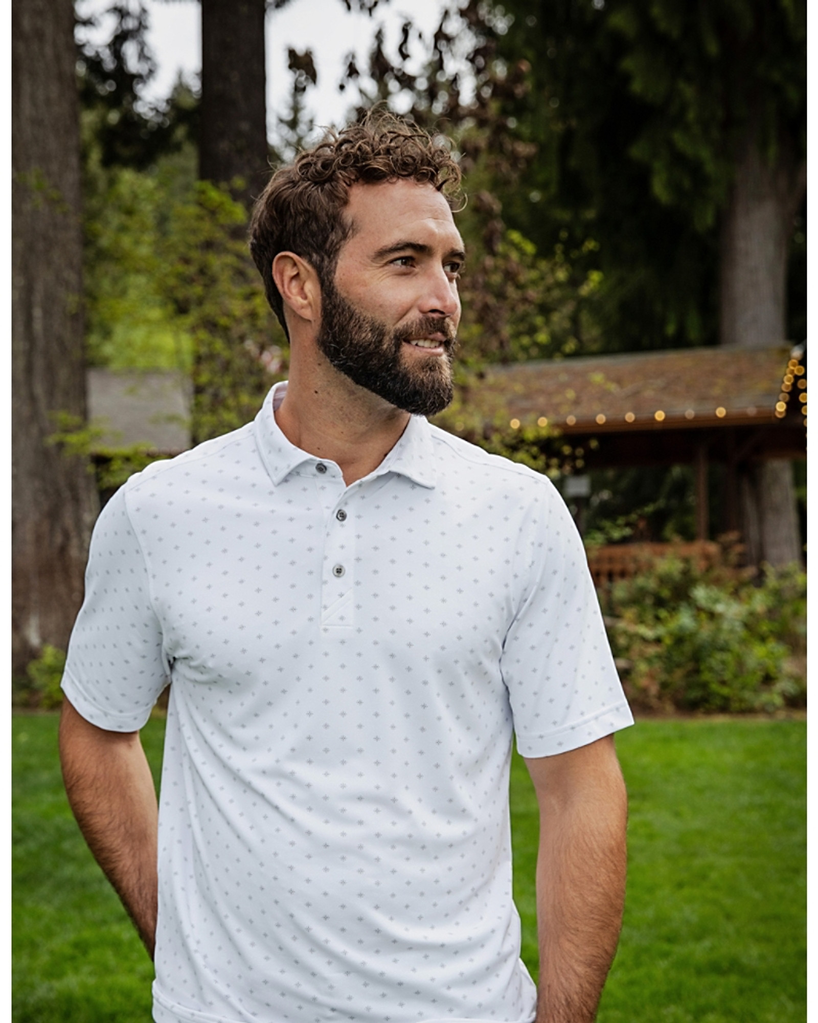 Cutter & Buck Virtue Eco Pique Tile Print Recycled Men's Polo 