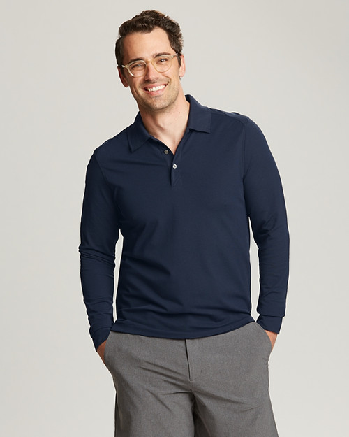 Cutter & Buck Advantage Tri-Blend Pique Mens Long Sleeve Polo