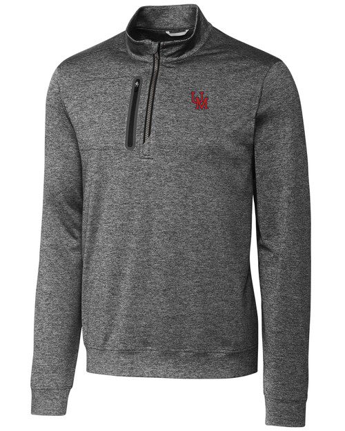 Ole Miss Rebels College Vault Cutter & Buck Stealth Heathered Quarter Zip Mens Pullover