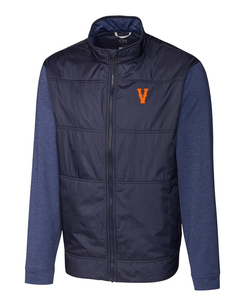 Virginia Hoos College Vault Cutter & Buck Stealth Hybrid Quilted Mens Big and Tall Full Zip Windbreaker Jacket