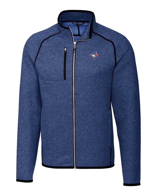 Mens Cutter and Buck Blue Jays Sweater-Knit Jacket