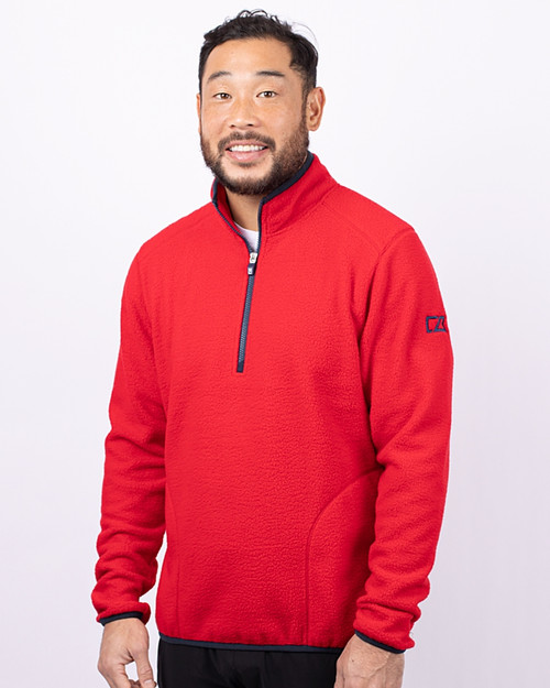 Cutter & Buck Cascade Eco Sherpa Fleece Mens Quarter Zip Jacket