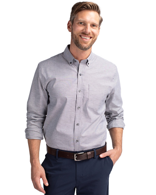 Cutter & Buck Stretch Oxford Mens Big and Tall Long Sleeve Dress Shirt