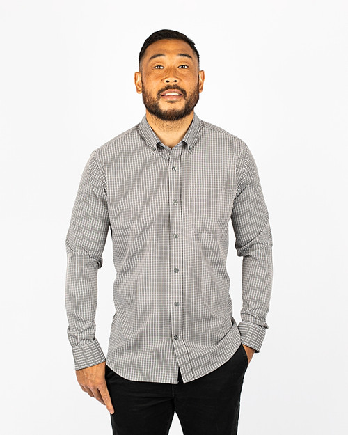 Cutter & Buck Versatech Multi Check Stretch Mens Big and Tall Long Sleeve Dress Shirt