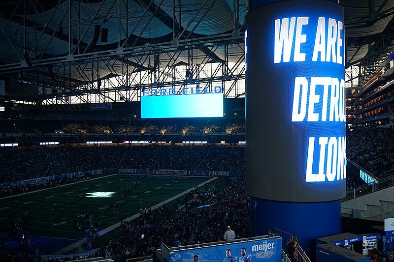 Detroit Lions dark football stadium