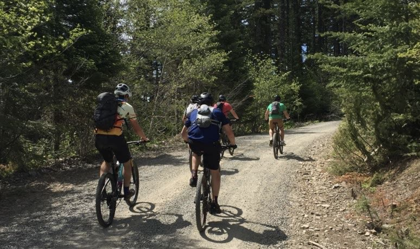 People Biking on Post Canyon Mountain