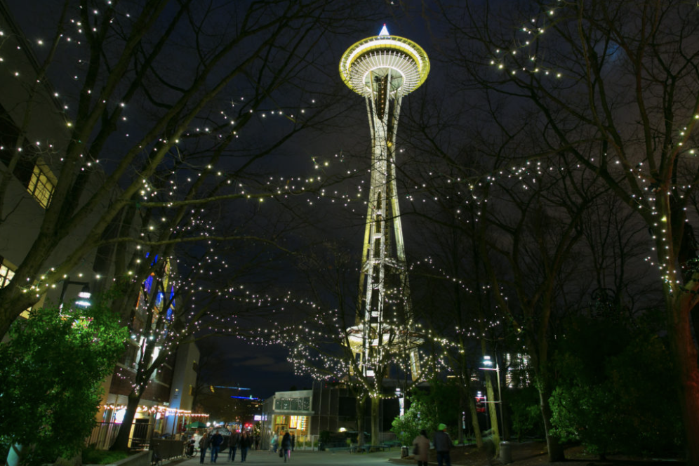 seattle center during winterfest