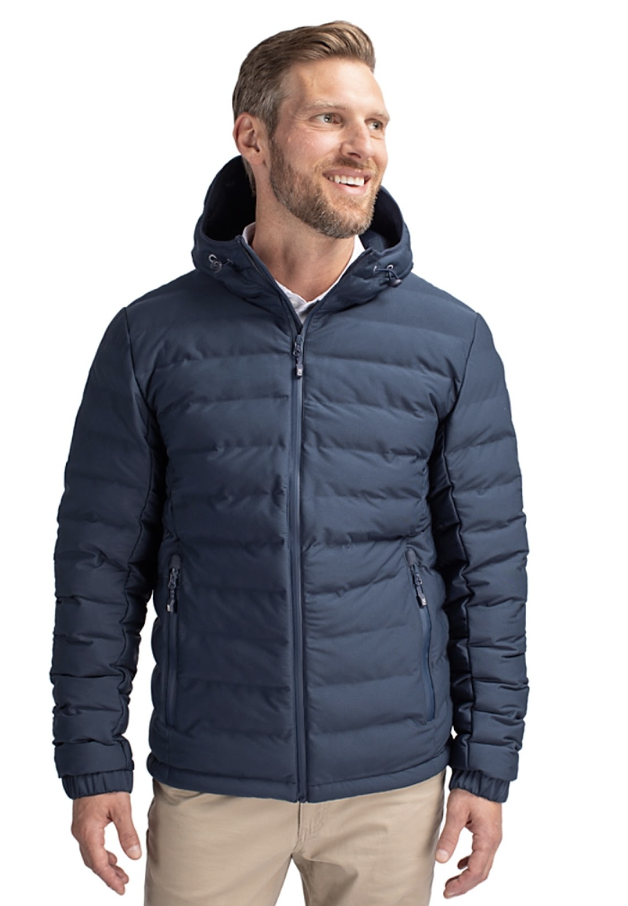 man wearing puffer jacket