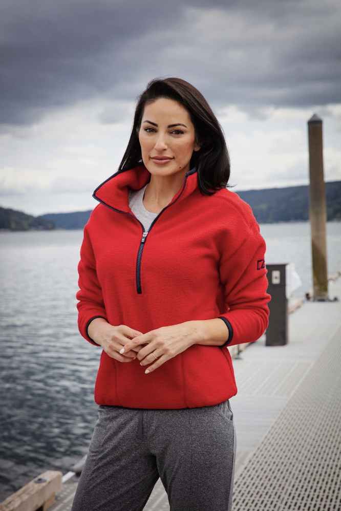 woman on boat dock