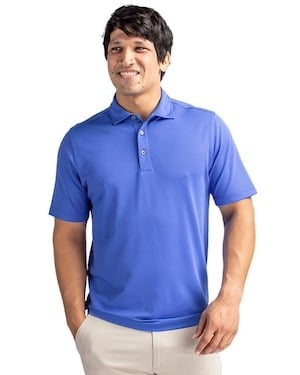 Chelan blue Cutter & Buck Virtue Eco Pique Recycled Mens Polo