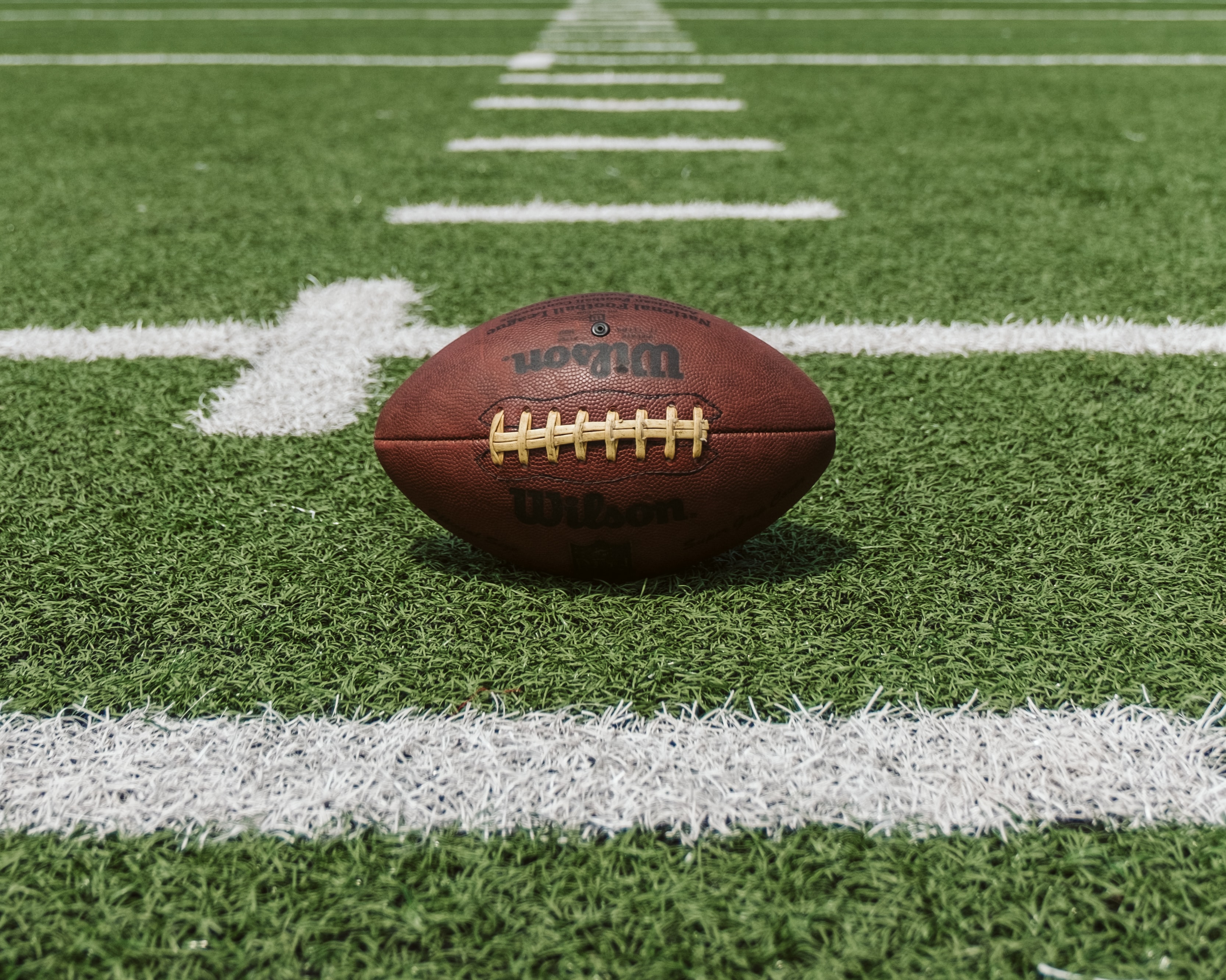 a football on a football field