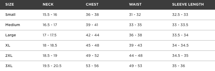 Cutter & Buck Polo Size Chart